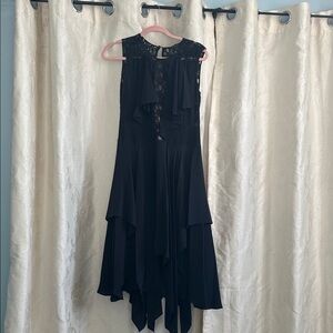 Elegant Silk Black Sleeveless BCBG Dress